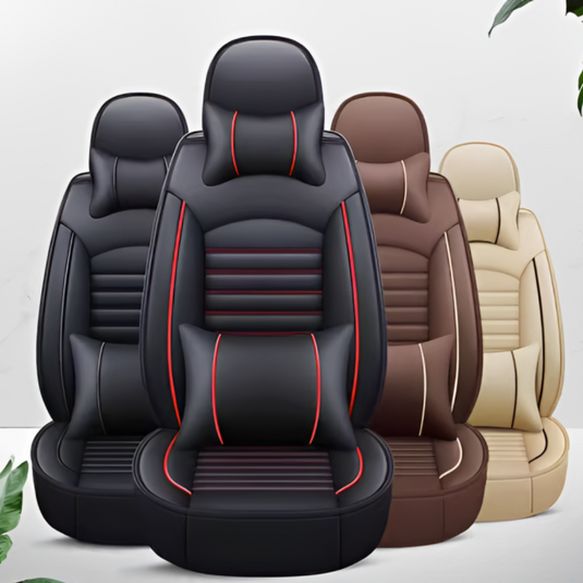 Breathable & Waterproof Leather Car Seat Cover (Universal Model) - Full Set