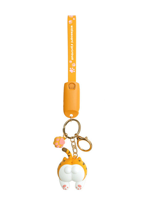 Cat Butt Keychain 3 In 1 Charging Cable